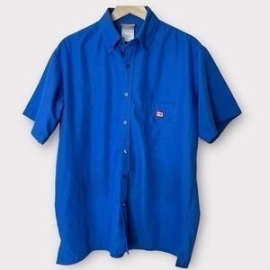 Dunkin’ Donuts mens manager blue short sleeve shirt
